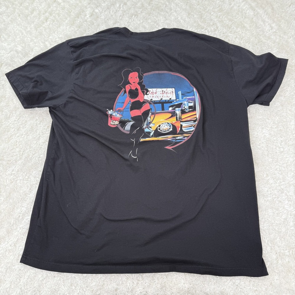Babes & Big Rigs Shirt Mens 3XL Black Red Devil Truck Wash Graphic Tee Car Show
